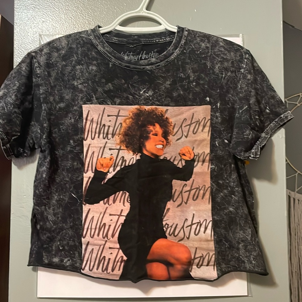 Whitney Houston Marble Crop Top
